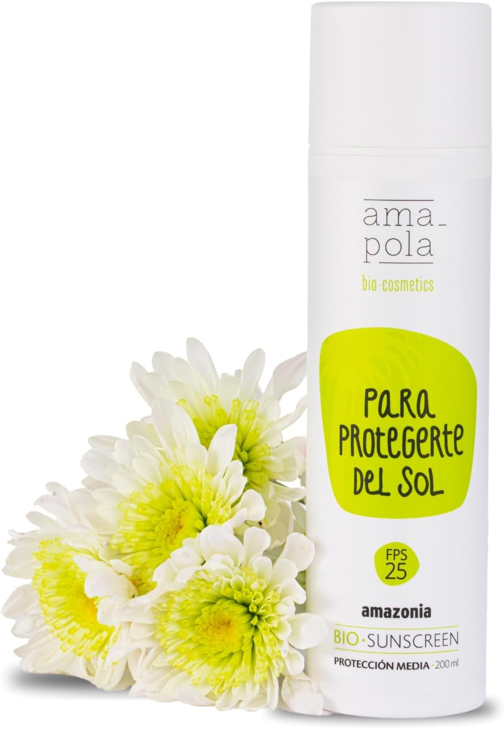 Protector Solar Ecológico Amapola Bio Cosmetics Crema Solar Corporal SPF 25 – Mineral, Biodegradable, Sin Fragancia, Para Piel Sensible, 100% Natural, 200Ml