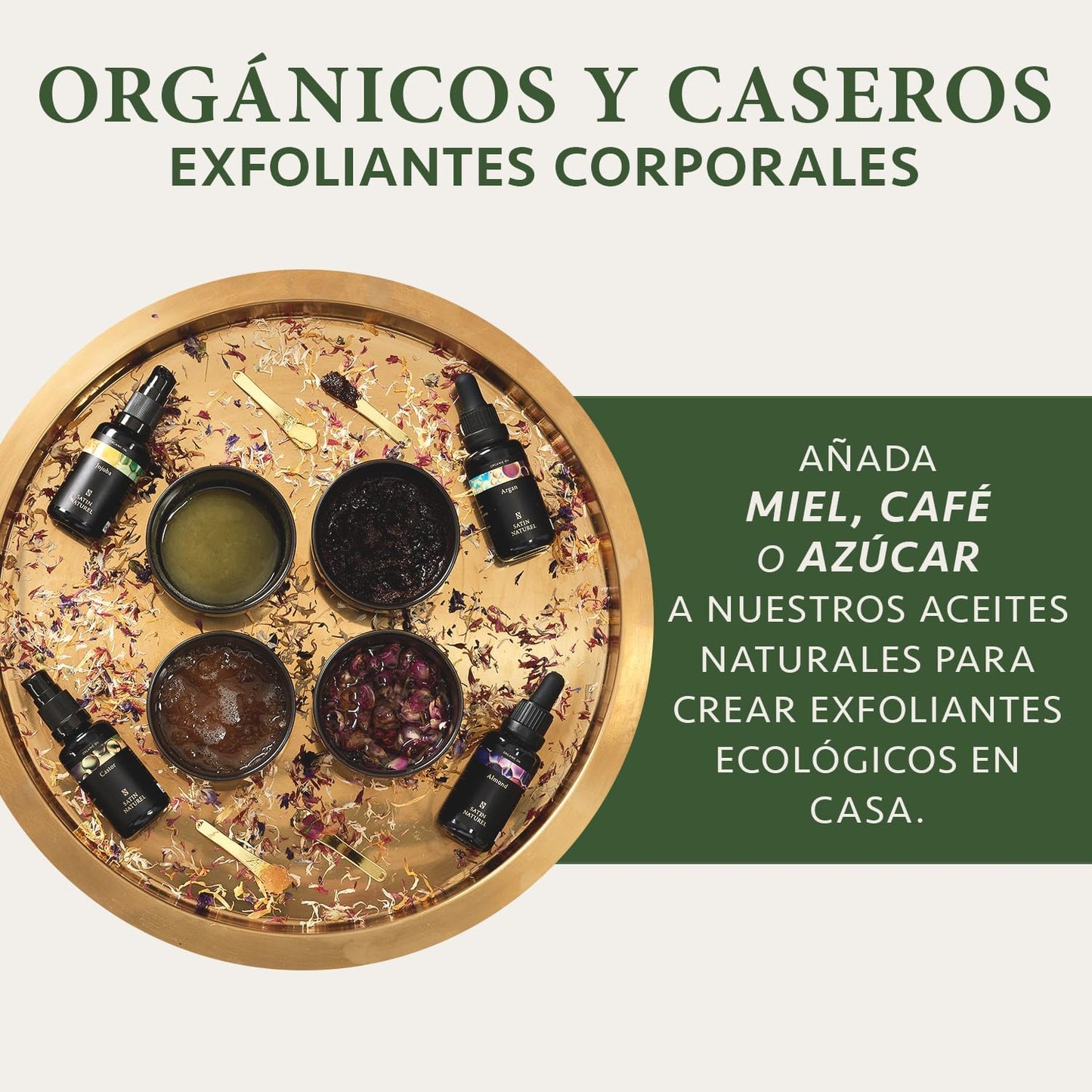 Satin Naturel Regalo Para Mujeres - Regalos Originales Para Mujer - Aceite De Argan - Aceite De Jojoba - Aceite De Almendras - Exfoliante Corporal 5X30Ml