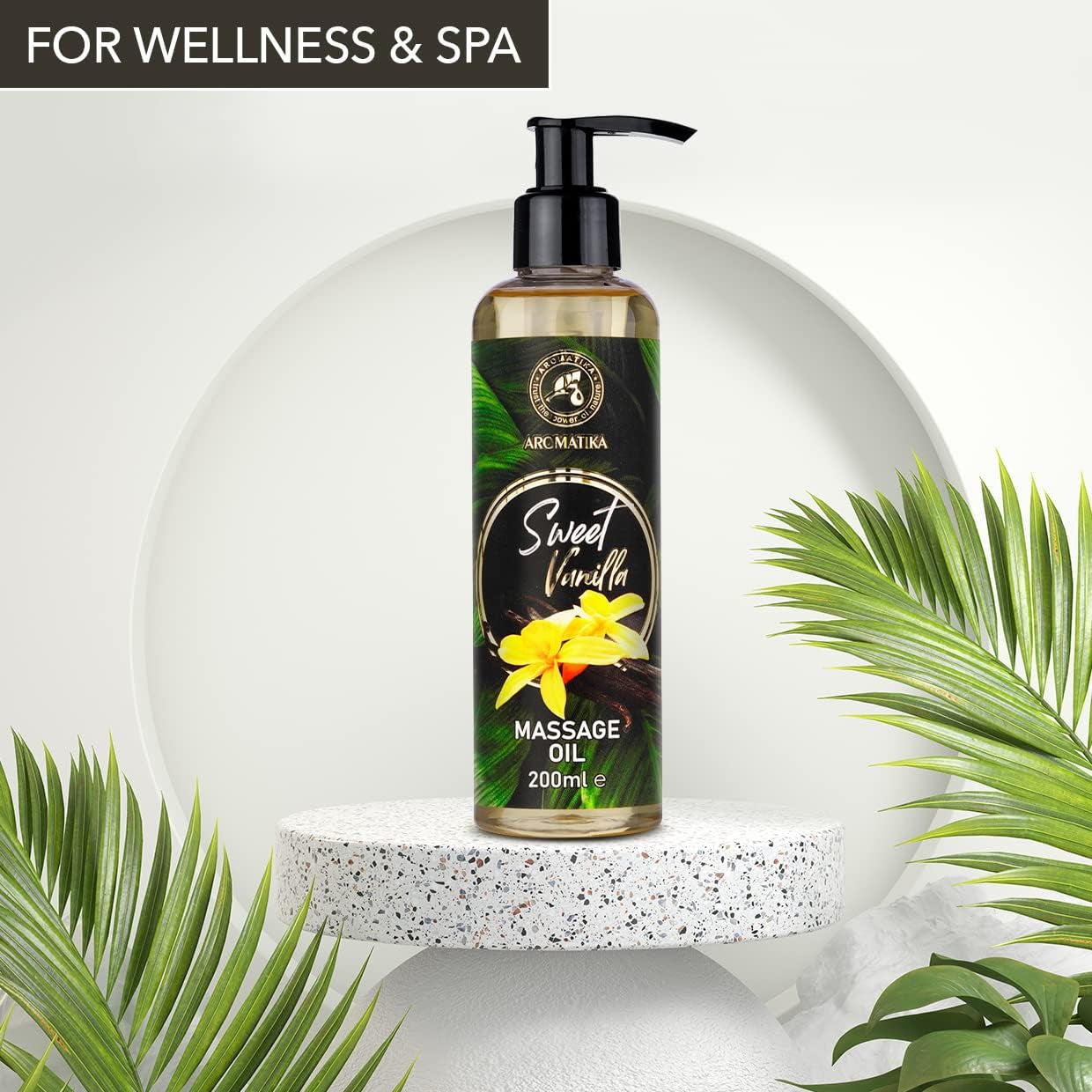 Aceite De Masaje Vainilla Dulce 200Ml - Aceite Corporal Con Aceites De Semilla De Uva - Jojoba - Almendra - Aceites De Melocotón - Aceite Corporal - Aceite De Relajación