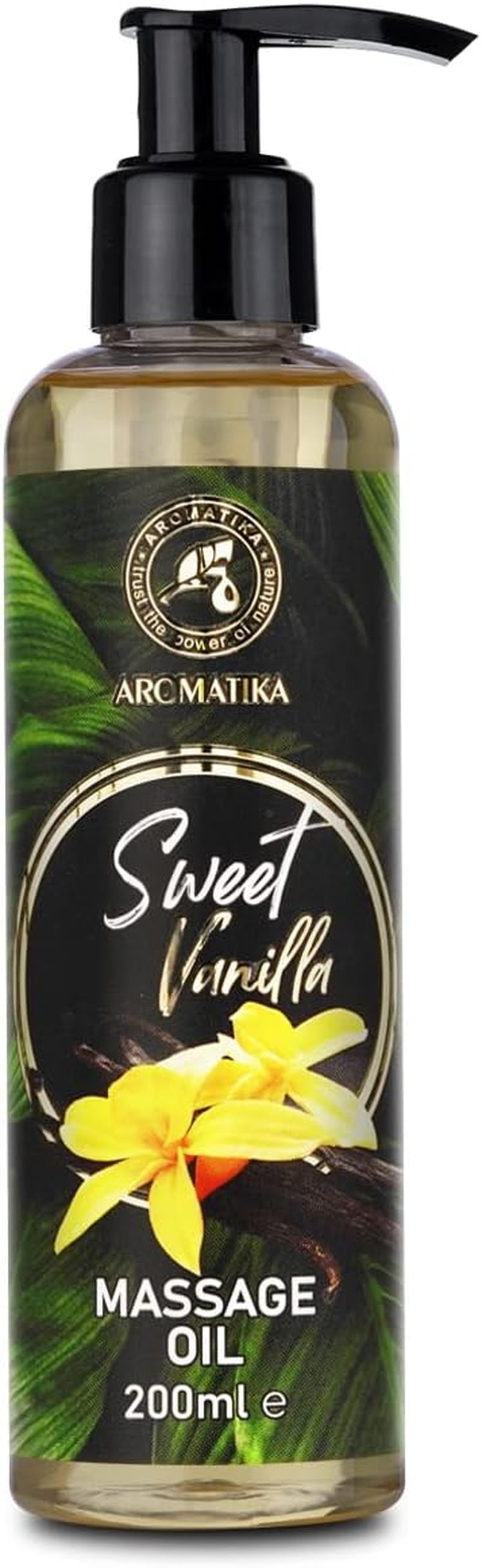 Aceite De Masaje Vainilla Dulce 200Ml - Aceite Corporal Con Aceites De Semilla De Uva - Jojoba - Almendra - Aceites De Melocotón - Aceite Corporal - Aceite De Relajación