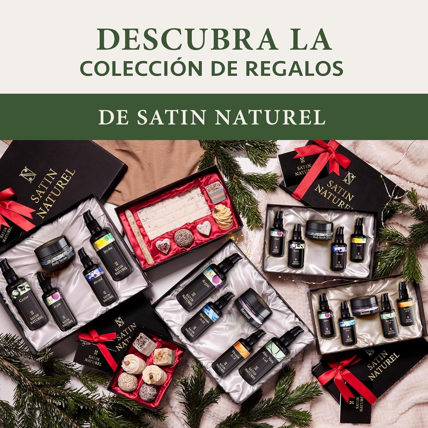 Satin Naturel Regalo Para Mujeres - Regalos Originales Para Mujer - Aceite De Argan - Aceite De Jojoba - Aceite De Almendras - Exfoliante Corporal 5X30Ml