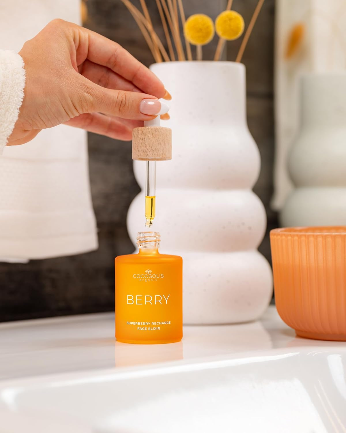 COCOSOLIS BERRY Superberry Recharge Face Elixir Facial Con Aceites Orgánicos, Cuidado Dietético Vegano Con Vitamina E Y Aceites Activados Por Enzimas