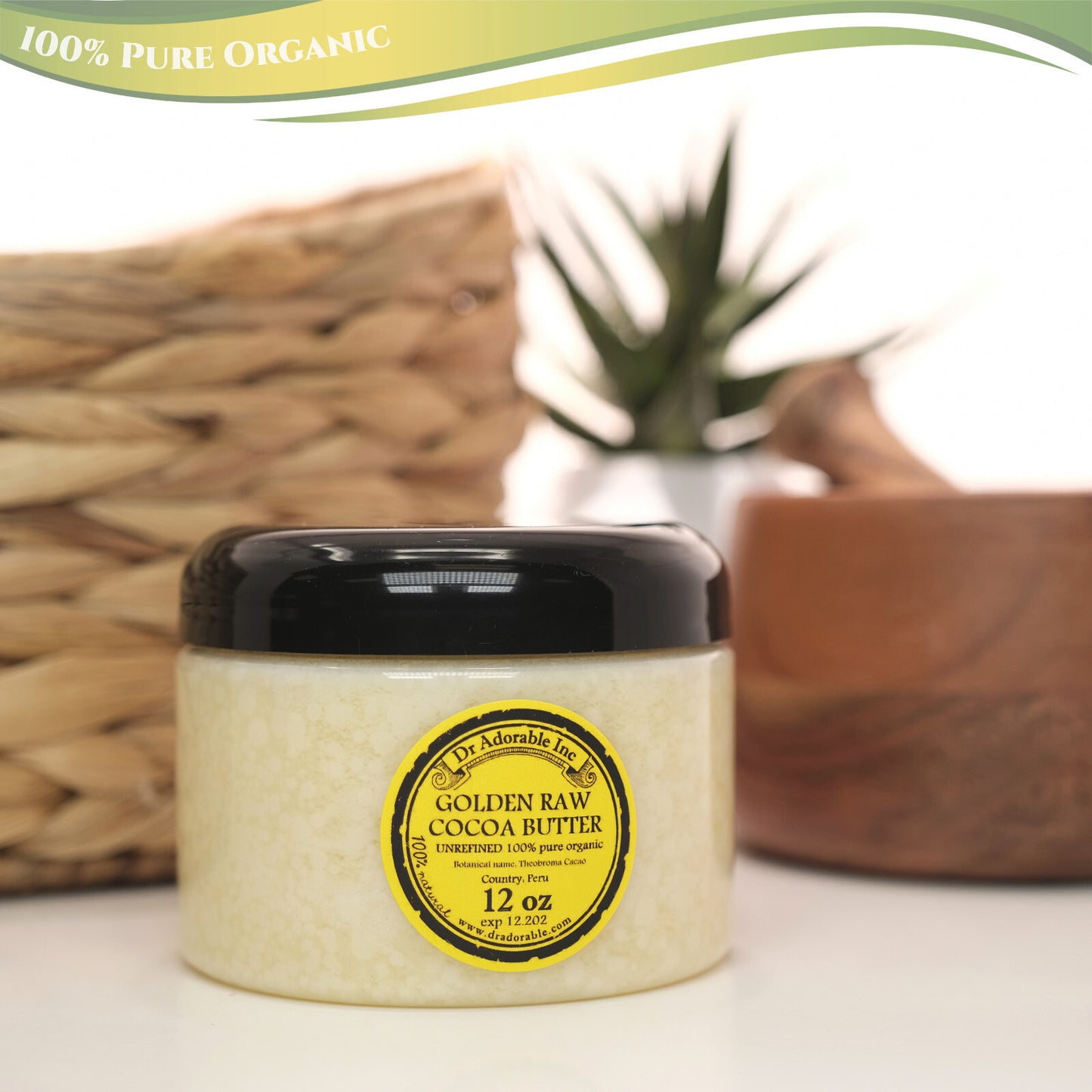 GOLDEN UNREFINED COCOA BUTTER FRESH ORGANIC PURE 2 OZ 4 OZ 8 OZ 1 LB-UP to 12LB