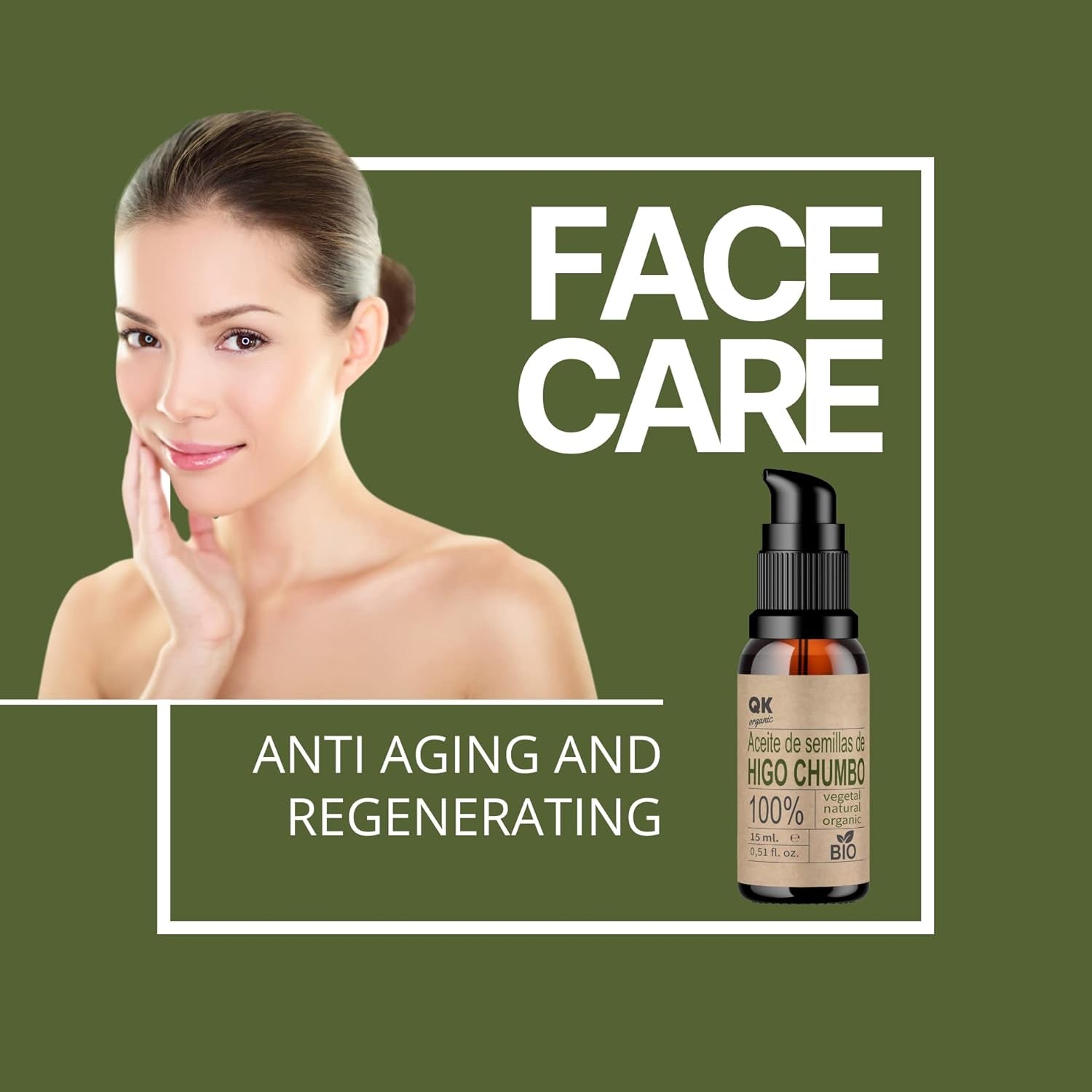 Qknatur - ACEITE DE SEMILLAS DE HIGO CHUMBO 15 Ml - 100% Puro Y Natural - Prensado En Frío - Hidrata Y Rejuvenece La Piel - Repara El Cabello - Botella De Vidrio