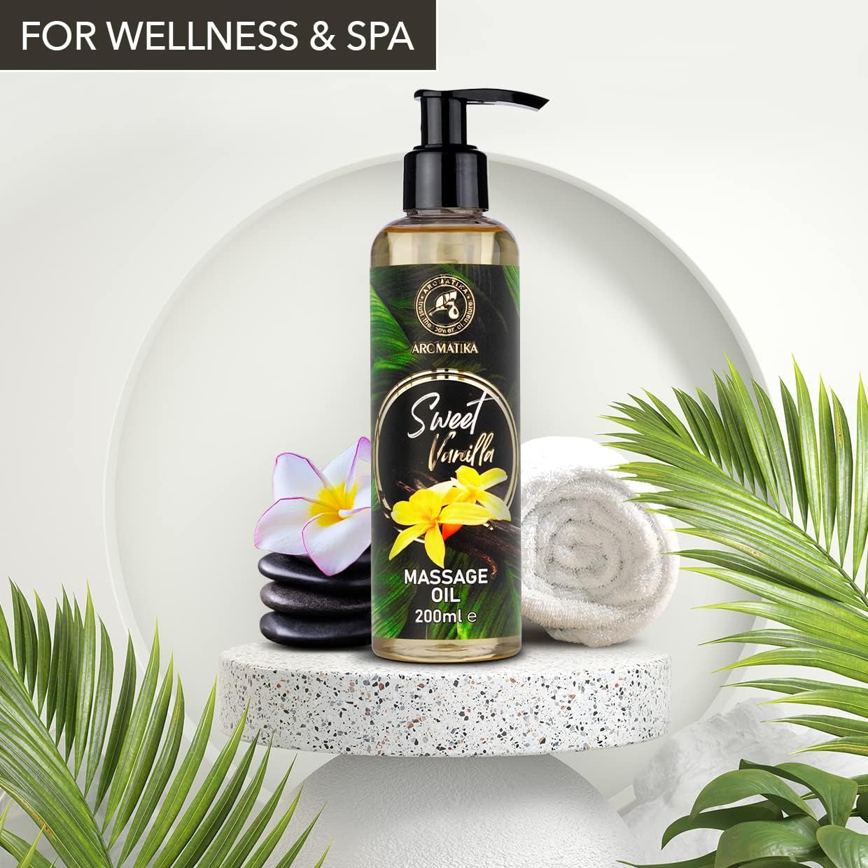 Aceite De Masaje Vainilla Dulce 200Ml - Aceite Corporal Con Aceites De Semilla De Uva - Jojoba - Almendra - Aceites De Melocotón - Aceite Corporal - Aceite De Relajación