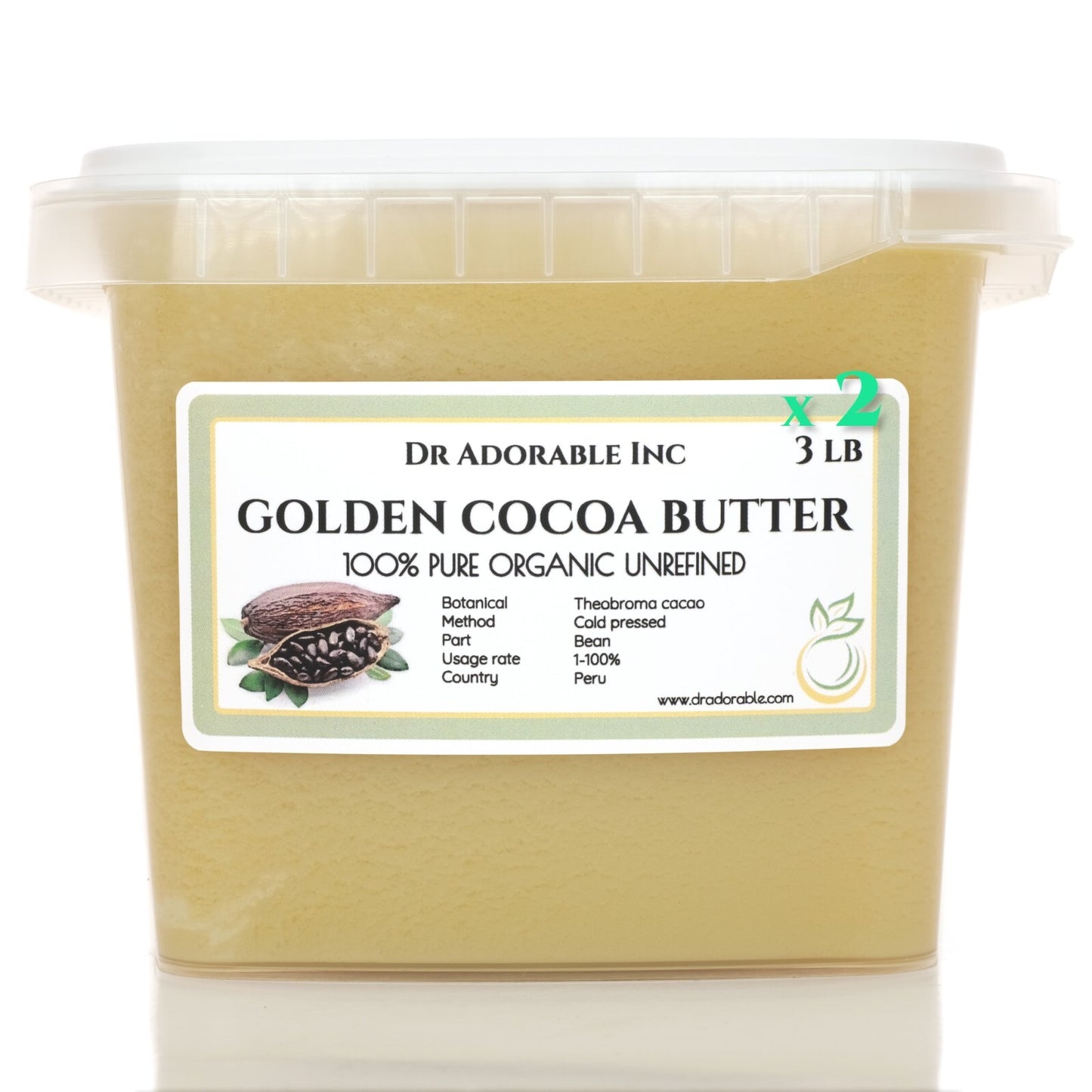 GOLDEN UNREFINED COCOA BUTTER FRESH ORGANIC PURE 2 OZ 4 OZ 8 OZ 1 LB-UP to 12LB